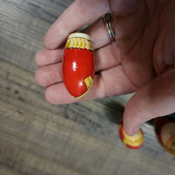 Vintage Santa wooden Nesting Dolls see pics for wear E - Picture 12 of 16